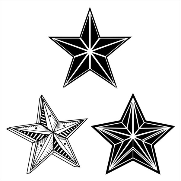 силуэт пятиконечного звездного вектора, без фона