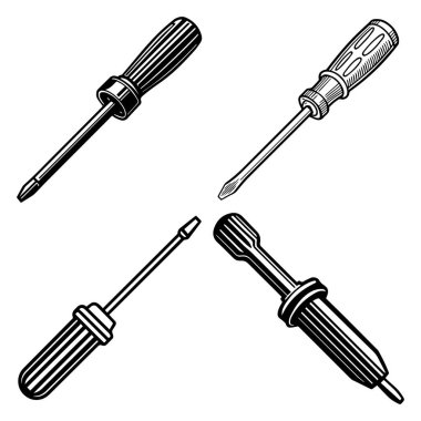 tornavida (düz başlık) resimleme ana hatlarını ayarla, arkaplan yok