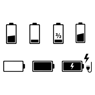 pil yükleme simgesi şeffaf arkaplanda ayarlandı