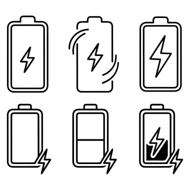 pil yükleme simgesi şeffaf arkaplanda ayarlandı