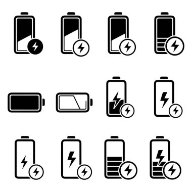 pil yükleme simgesi şeffaf arkaplanda ayarlandı