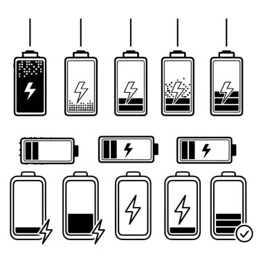 pil yükleme simgesi şeffaf arkaplanda ayarlandı