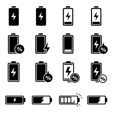 pil yükleme simgesi şeffaf arkaplanda ayarlandı