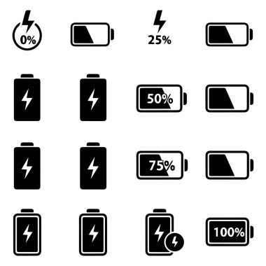 pil yükleme simgesi şeffaf arkaplanda ayarlandı
