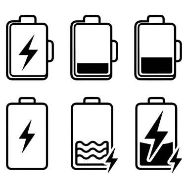 pil yükleme simgesi şeffaf arkaplanda ayarlandı