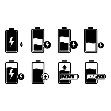 pil yükleme simgesi şeffaf arkaplanda ayarlandı