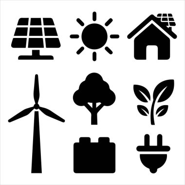 Dağ manzarası üzerindeki siluet güneş panelleri yeşil enerji ince lin