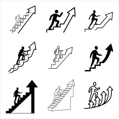 Başarı kavramı tırmanış ve temalar pürüzsüz bir arka plan