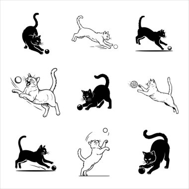 Dinamik kedi silueti oyuncu top hareketini yakalıyor