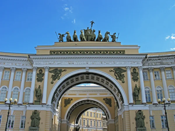 The triumphal arch of the General staff. Arc de Triomphe. Saint Petersburg, Russia.