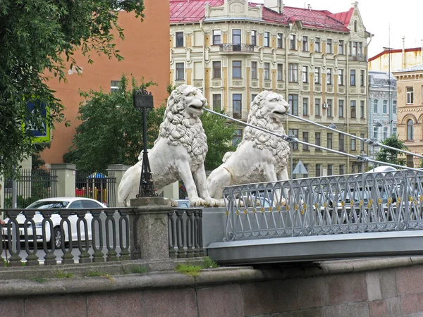 세인트 피터 즈 버그의 사자 다리. 러시아. — 스톡 사진