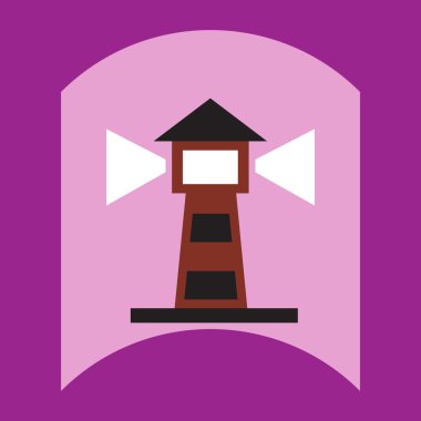 düz vektör simgesi tasarım koleksiyonu deniz feneri ve sinyal