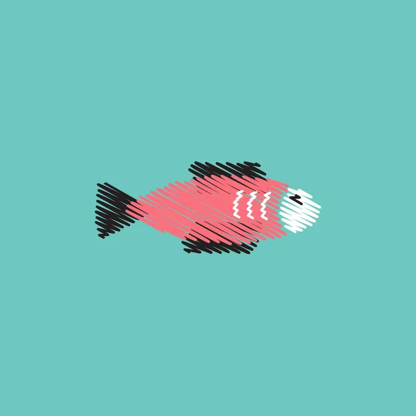 Plochá vektorové ikony designu kolekce ryb silueta — Stockový vektor