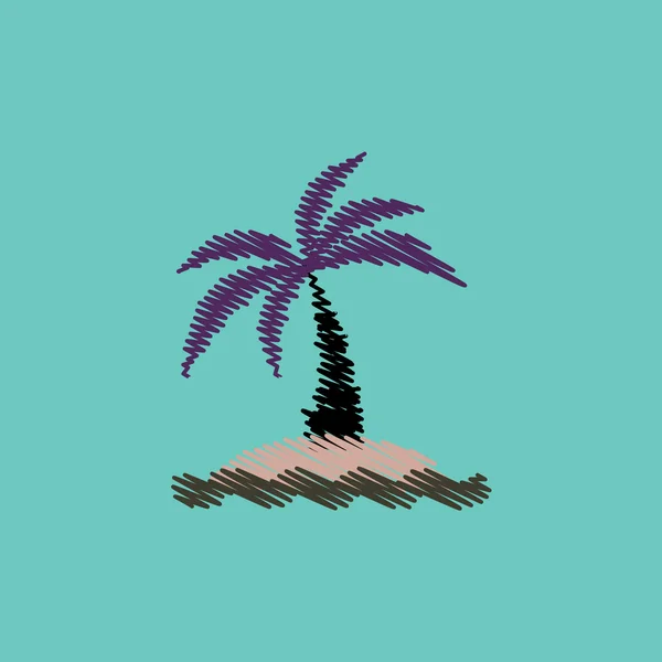 Platte vector icon design collectie palmboom en zee — Stockvector