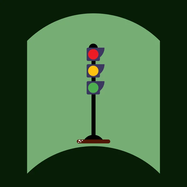 Плоский векторный иконка дизайн светофора — стоковый вектор