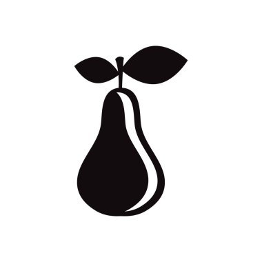 Beyaz arka plan lezzetli meyve siyah vektör simgesine