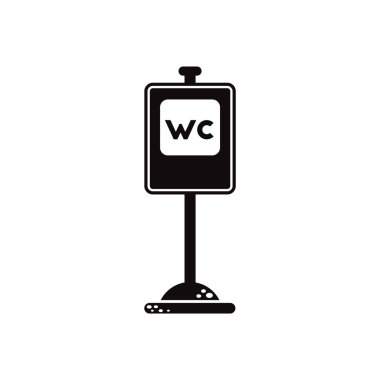 Beyaz arka plan yol işaret siyah vektör simgesine