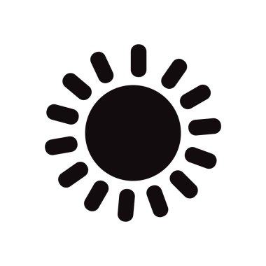 Beyaz arka plan güneş siluet siyah vektör simgesine