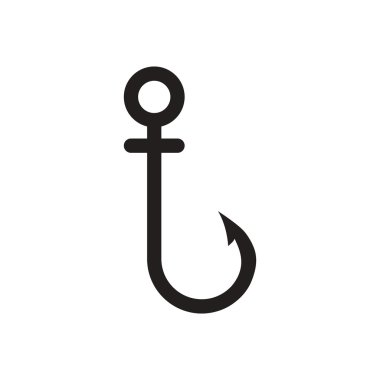 Beyaz arka plan deniz siyah vektör simgesine kanca