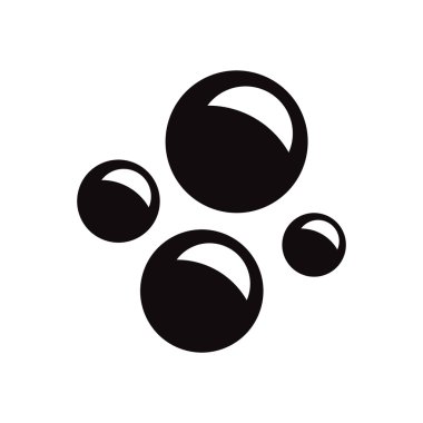 Beyaz arka plan deniz kabarcıkları siyah vektör simgesine