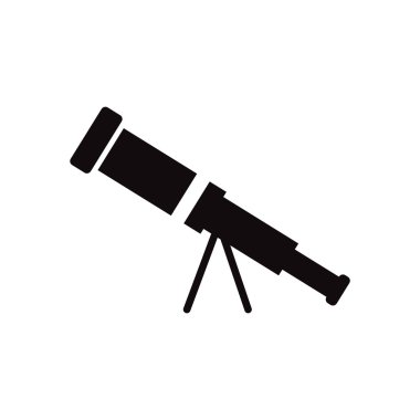 Beyaz arka plan deniz teleskop siyah vektör simgesine