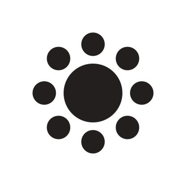 Beyaz arka plan güneş siluet siyah vektör simgesine