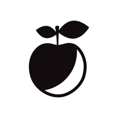 Beyaz arka plan lezzetli meyve siyah vektör simgesine