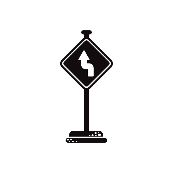 Schwarzes Vektor-Symbol auf weißem Hintergrund Straßenschild — Stockvektor