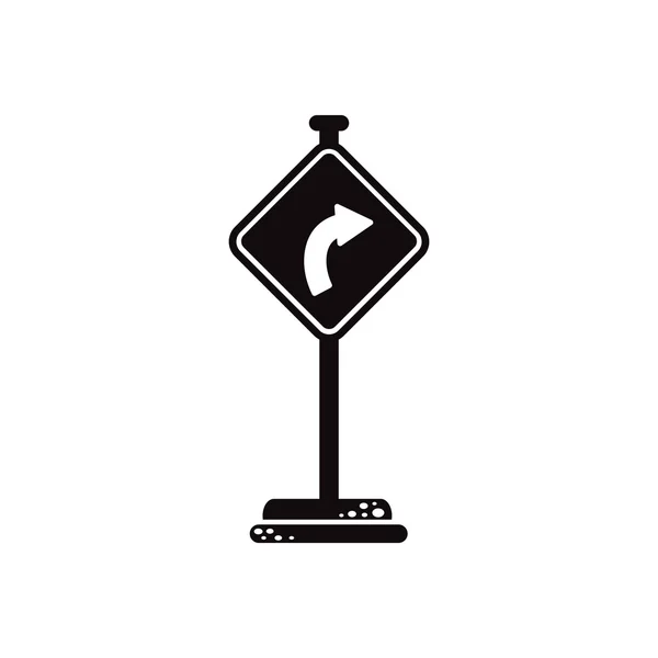 Icône vectorielle noire sur fond blanc panneau routier — Image vectorielle