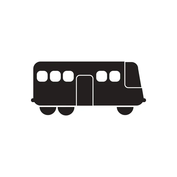 Icône vectorielle noire sur fond blanc silhouette bus — Image vectorielle