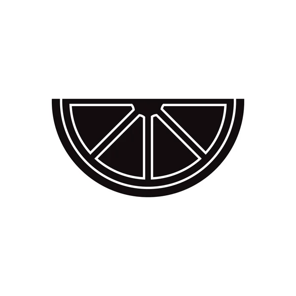 Icono de vector negro sobre fondo blanco deliciosa fruta — Archivo Imágenes Vectoriales