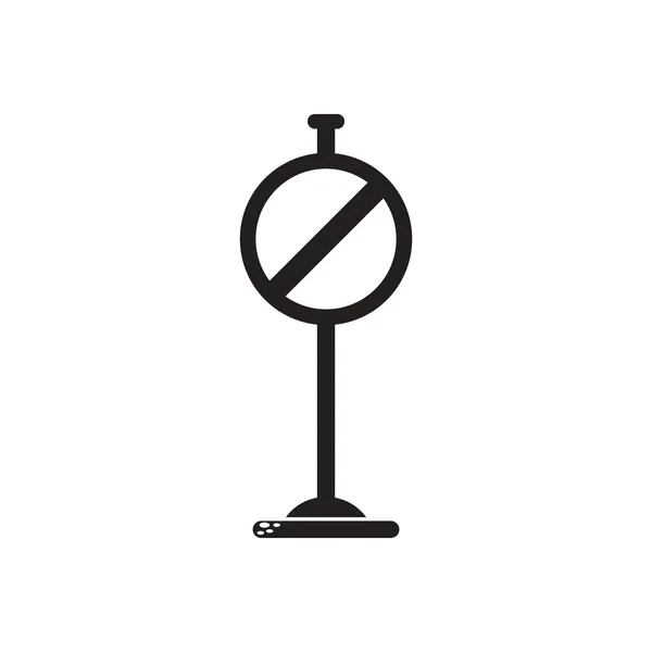 Schwarzes Vektor-Symbol auf weißem Hintergrund Straßenschild — Stockvektor