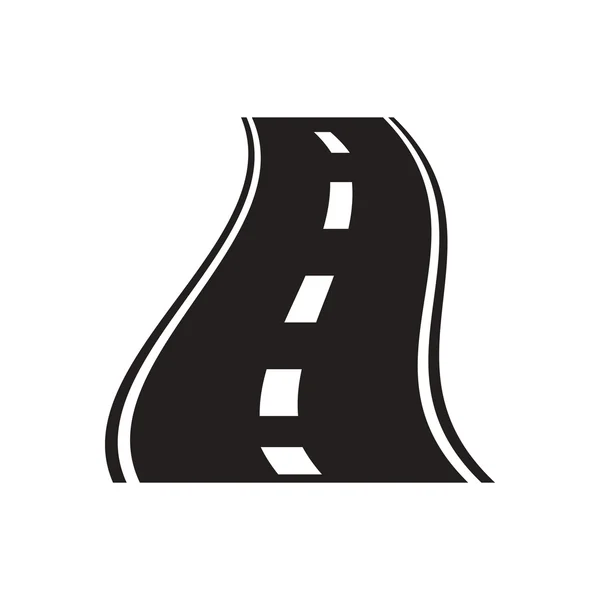 Icône vectorielle noire sur fond blanc silhouette autoroute Vecteur En Vente