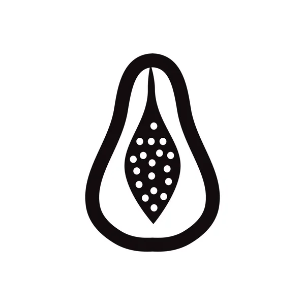 Icône vectorielle noire sur fond blanc délicieux fruits Graphismes Vectoriels