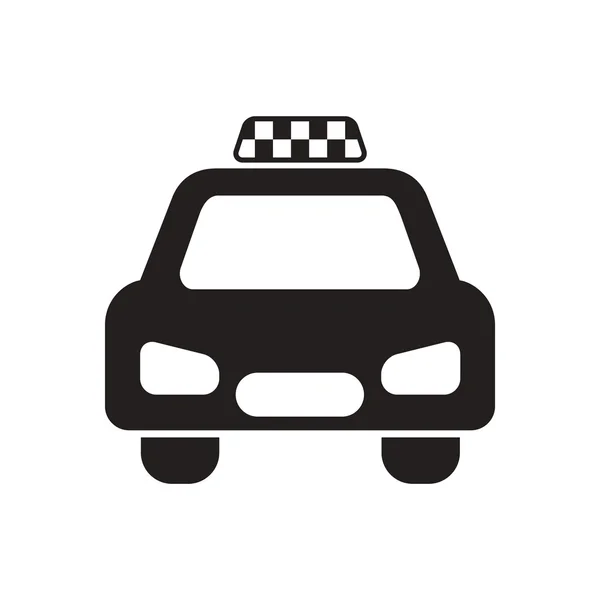 Icône vectorielle noire sur fond blanc silhouette de taxi Vecteur En Vente