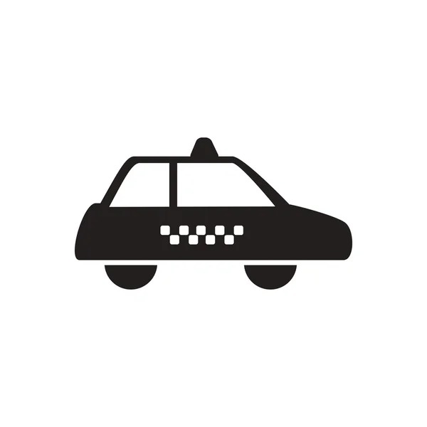 Icono de vector negro en la silueta de taxi de fondo blanco — Vector de stock