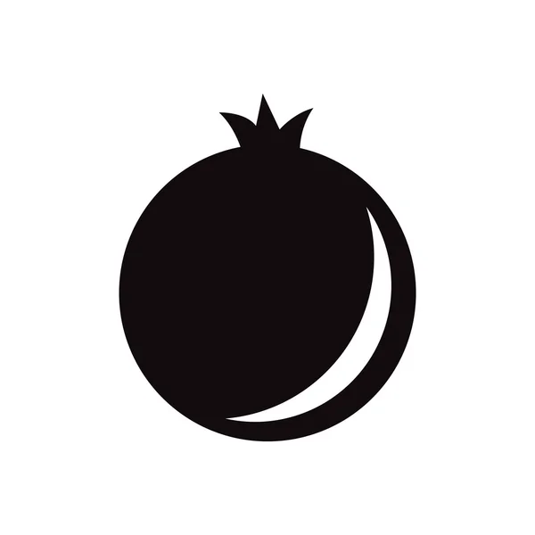 Icono de vector negro sobre fondo blanco deliciosa fruta — Archivo Imágenes Vectoriales