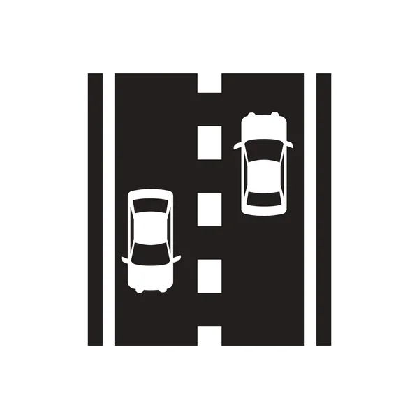 Icône vectorielle noire sur fond blanc silhouette autoroute — Image vectorielle