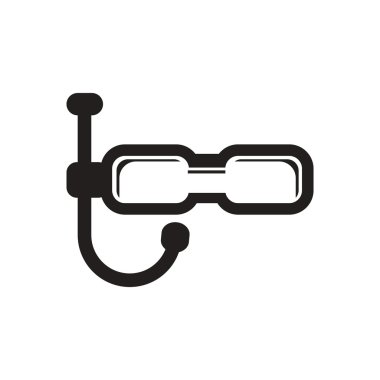 Beyaz arka plan sualtı maskesi siyah vektör simgesine