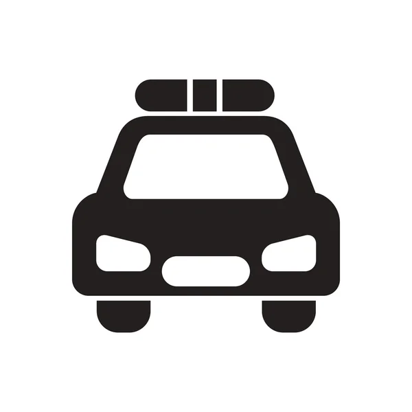 Icono de vector negro en el coche de policía de fondo blanco — Vector de stock