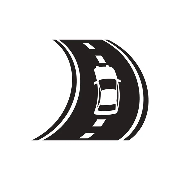 Icône vectorielle noire sur fond blanc virage de voiture Illustration De Stock