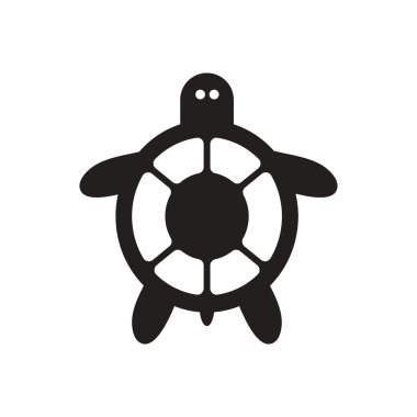 Beyaz arka plan deniz kaplumbağası siyah vektör simgesine