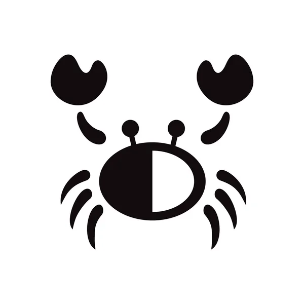 Black vector icon on white background crab silhouette — Stock Vector