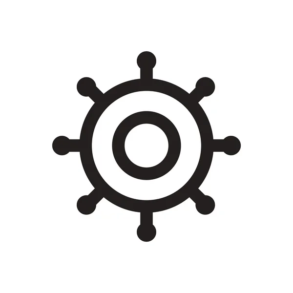 Icône vectorielle noire sur fond blanc roue marine — Image vectorielle