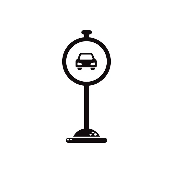 Icono de vector negro en señal de carretera de fondo blanco — Vector de stock