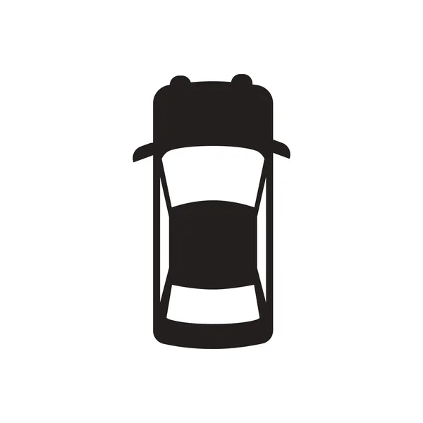 Icono de vector negro en silueta de coche de fondo blanco — Vector de stock