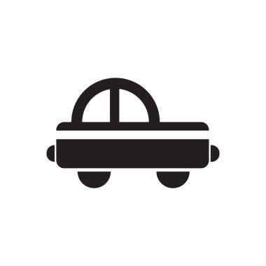 Beyaz arka plan araba siluet siyah vektör simgesine