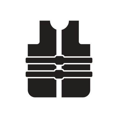 Beyaz arka plan can yeleği siyah vektör simgesine