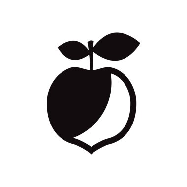 Beyaz arka plan lezzetli meyve siyah vektör simgesine