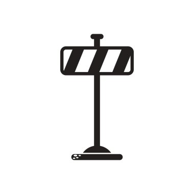 Beyaz arka plan yol işaret siyah vektör simgesine